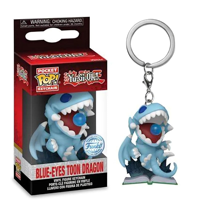 Funko Pocket Pop Kuriboh Alado Blue-eyes Toon Dragon Chaveiros Pingente de Boneco de Ação de Vinil Colecionáveis Brinquedos Infantis para Presentes