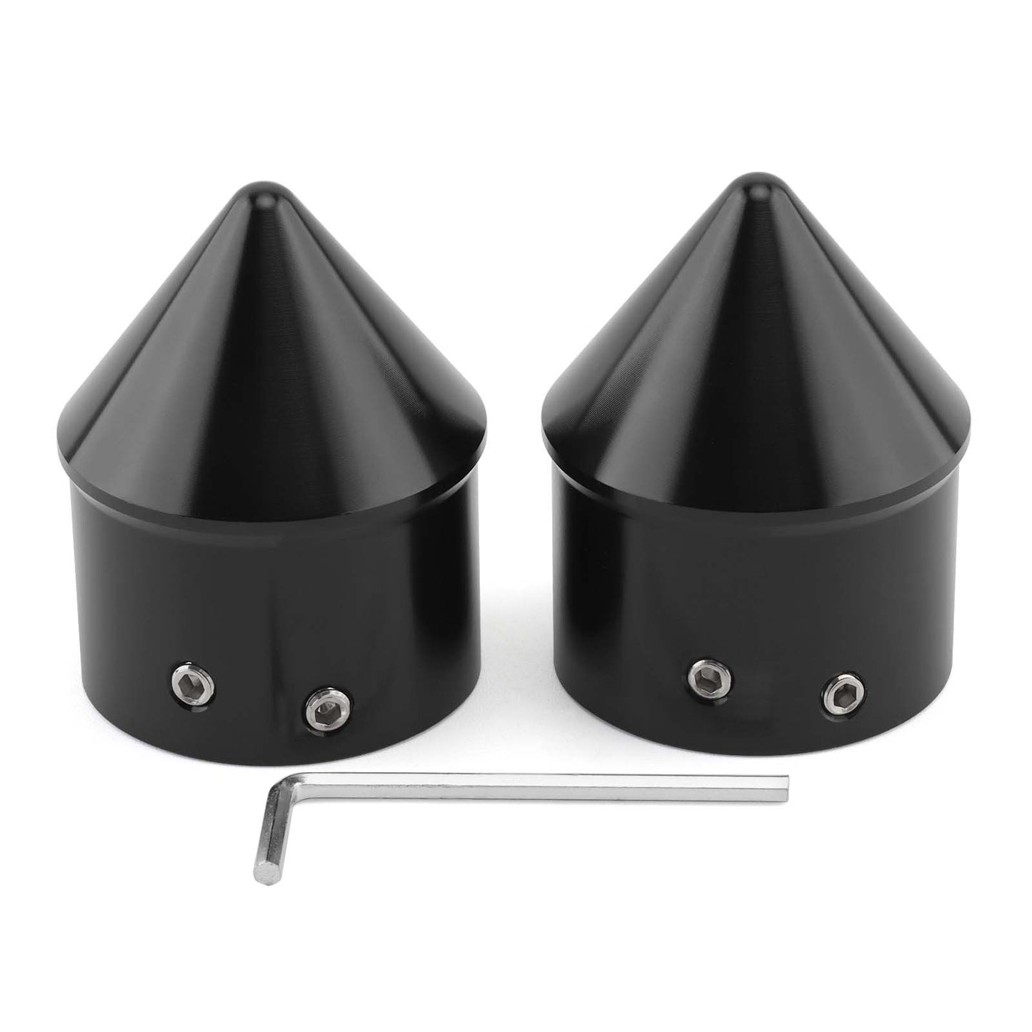 2 Peças Capas de Porca do Eixo Dianteiro CNC de Alumínio Preto/Cromado para Harley Sportster 883 1200 Dyna Touring Softail