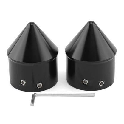 2 Peças Capas de Porca do Eixo Dianteiro CNC de Alumínio Preto/Cromado para Harley Sportster 883 1200 Dyna Touring Softail
