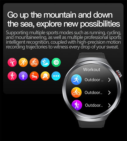 Relógio Inteligente Smartwatch Masculino 2026 Health Tracker com Safira e Medição de Ácido Úrico, Gordura Sanguínea, Pressão Arterial e ECG+PPG com Análise Corporal