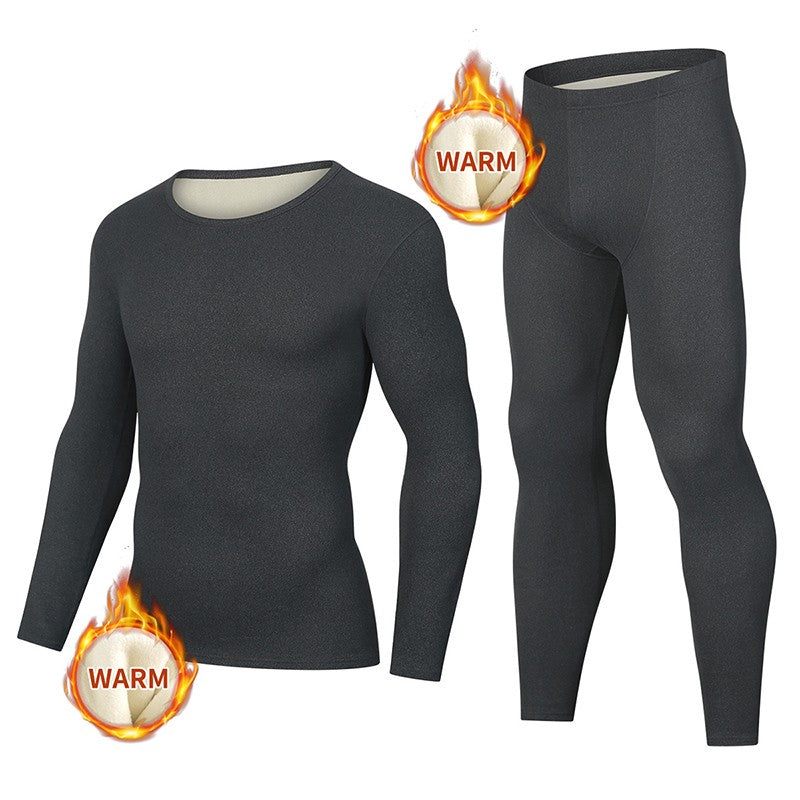 Autumn and winter men's long-sleeved trousers suit comfortable leisure sports warm suit plus size fat men's home underwear suit