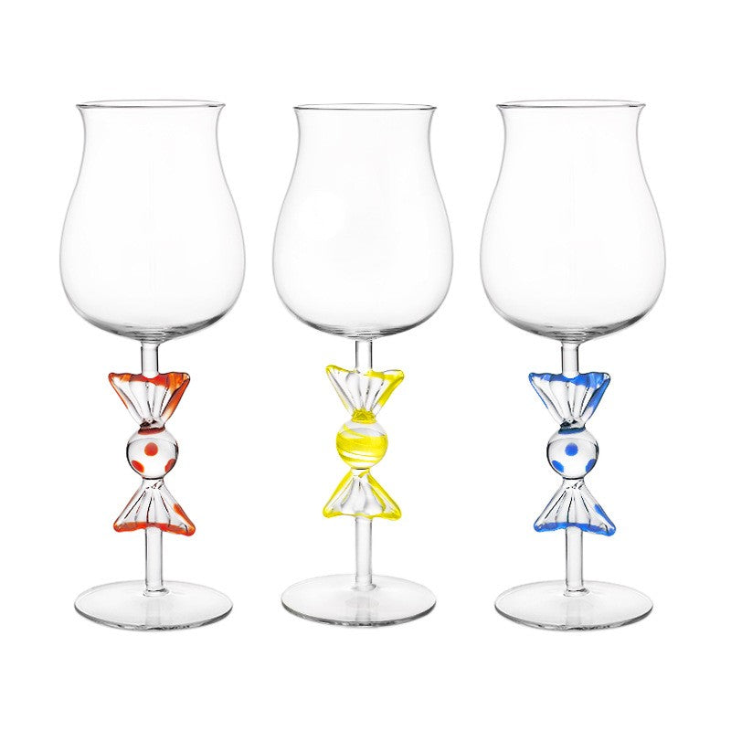 Copo de Vidro Criativo de Alta Boro para Doces, Taça Alta, Presente de Natal, Taça de Vinho Tinto para Doces de Alta Qualidade para Casa