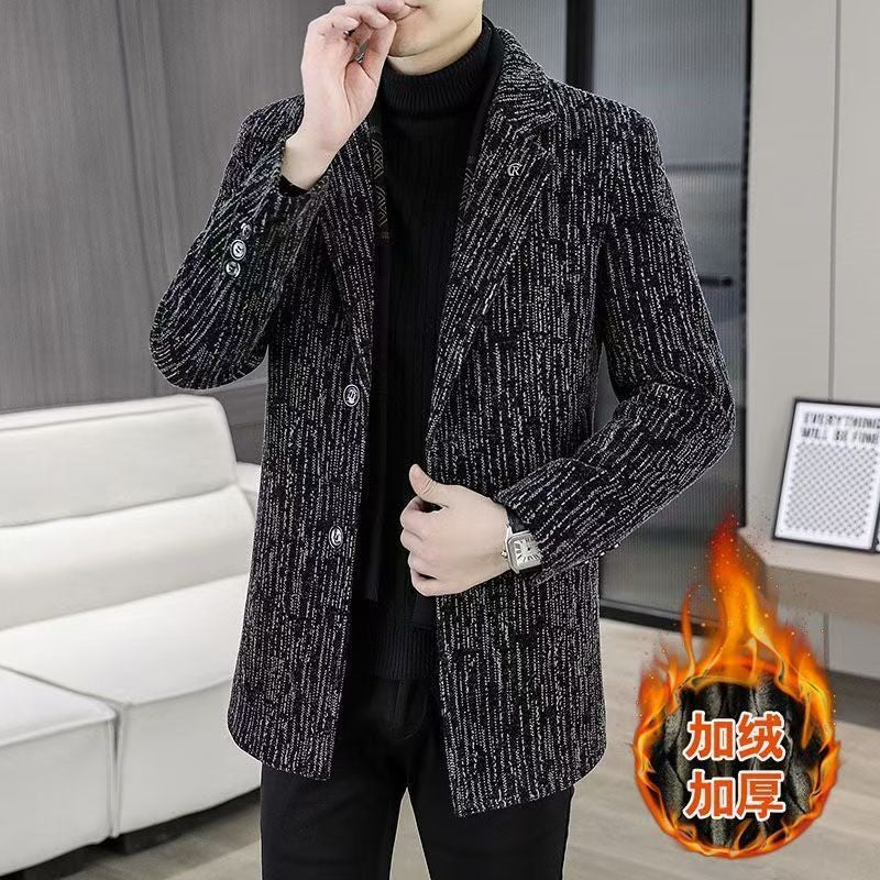 Men's Mid-Length Wool Overcoat - Heavy Blend Winter Trench Coat for Modern Style Wool Overcoat