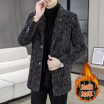 Men's Mid-Length Wool Overcoat - Heavy Blend Winter Trench Coat for Modern Style Wool Overcoat