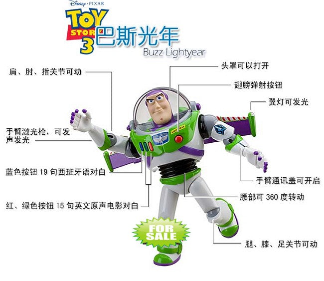 Bonecos Articulados Toy Story - Buzz Lightyear Woody Rex Jessie Modelo de Bonecos de Desenho Animado da Moda Vocal para Brinquedos Divertidos de Presente