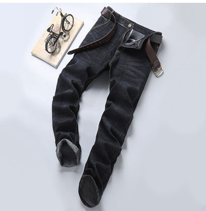2024 NOVO Calça Jeans Masculina da Moda Business Estilo Clássico Casual Elástica Slim Jeans Masculina Marca Calças Jeans Pretas Azuis