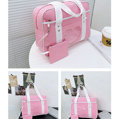 Japanese JK School Heart Uniform Bags Women's Student Handbag Cosplay Anime Shoulder Bag Large Capacity Handbags