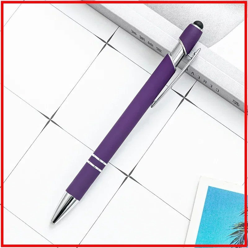 100 Pcs Light - Metal Capacitive Universal Touch Screen Stylus Ballpoint Pen Free Custom Logo Writing Stationery Office Gifts