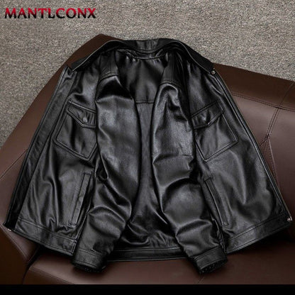 New Classic Motorcycle Men's Leather Jacket PU Leather Coat Men Windbreak Biker Leather Jacket Men Autumn Winter Outerwear 3XL