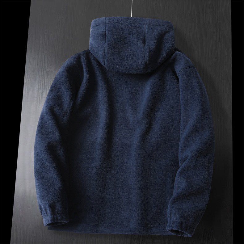 2024 Brand Winter Fleece Jacket Men's Casual Thickened Wool Jacket high quality Design Warm Fashion Hooded Coat Outdoor Ski Suit