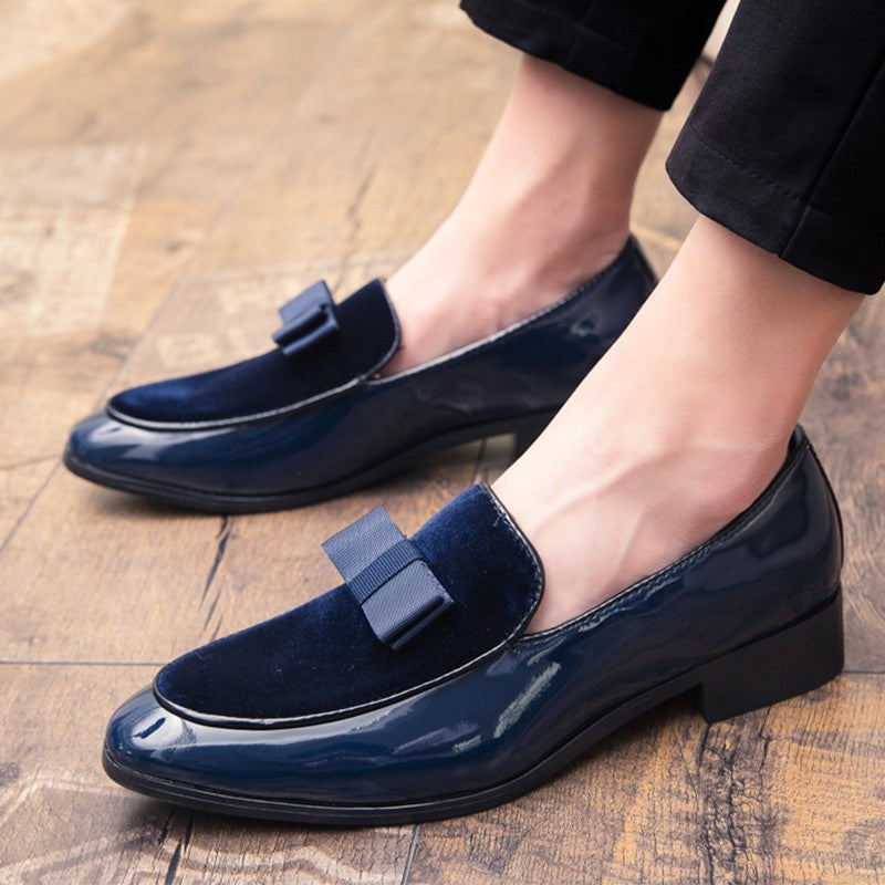 Yuppie Social Leather Shoes Men Classic Wedding Men's Dress Shoes Bow Formal Shoes For Men Slip On Loafers Man