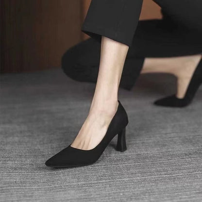New In Black Special Head Spiral Pattern Fashion Women's Shoes Pointed Fine Heel Wedding High Heels Banquet Nightclub with Shoes