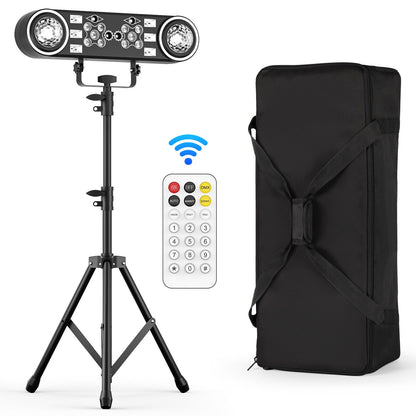 80W 7in1 RGBW LED Effect Lights Bracket Lights W/Bag Magic Ball Lights Remote Control Stage Lighting for DJ Disco Party Theater