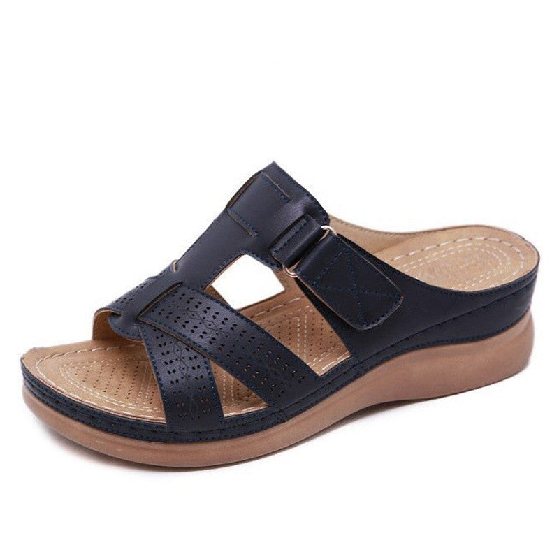 Summer Women Sandals Wedge Sandals Premium Orthopedic Open Toe Sandals Vintage Anti-slip Casual Female Platform Retro Slippers