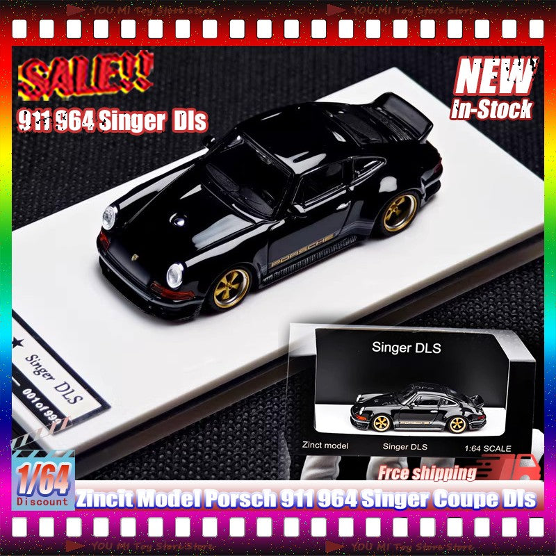 1:64 Novo Modelo de Zinco Porsch 911 964 Singer Coupe Dls Miniatura de Liga Fundida Modelo de Brinquedo Infantil Colecionável Ornamento