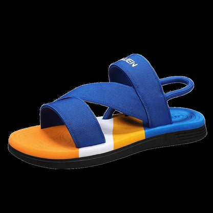 Slippers man summer ankle wrap shoes slip-resistant slide sandals summer male slippers beach Water Shoes Zapatillas Hombre Blue