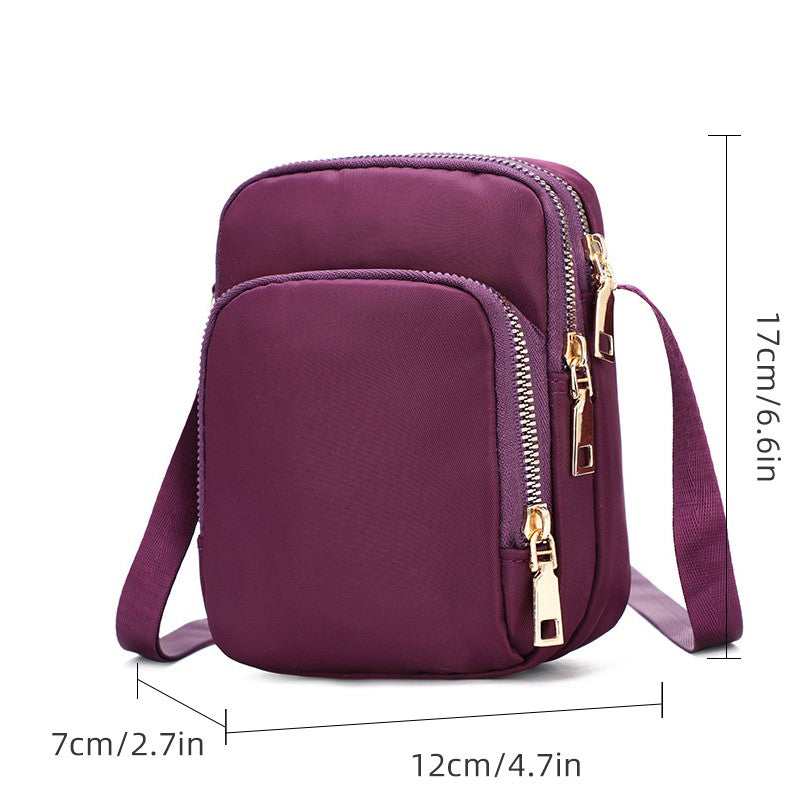 MultiLayer Waterproof Women Shoulder Bag Multifunctional Wallet Crossbody Bag Outdoor Sports Lightweight Phone Purse With Zipper