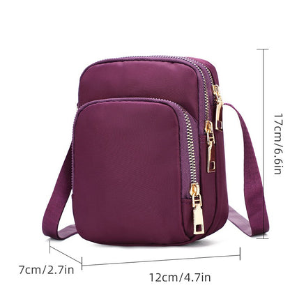 MultiLayer Waterproof Women Shoulder Bag Multifunctional Wallet Crossbody Bag Outdoor Sports Lightweight Phone Purse With Zipper