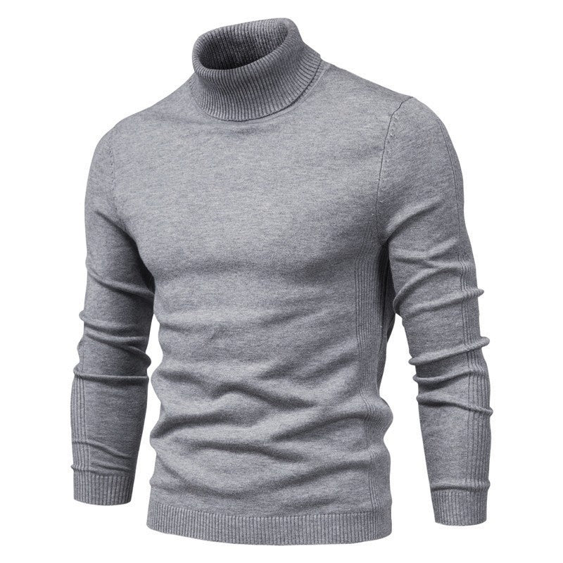 2021 New Winter Men Turtleneck Sweater Casual Solid Color Warm Pullover High Quality Slim High Neck Long Sleeve Sweater Men