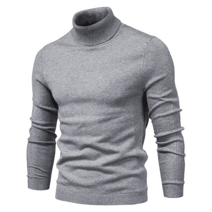 2021 New Winter Men Turtleneck Sweater Casual Solid Color Warm Pullover High Quality Slim High Neck Long Sleeve Sweater Men