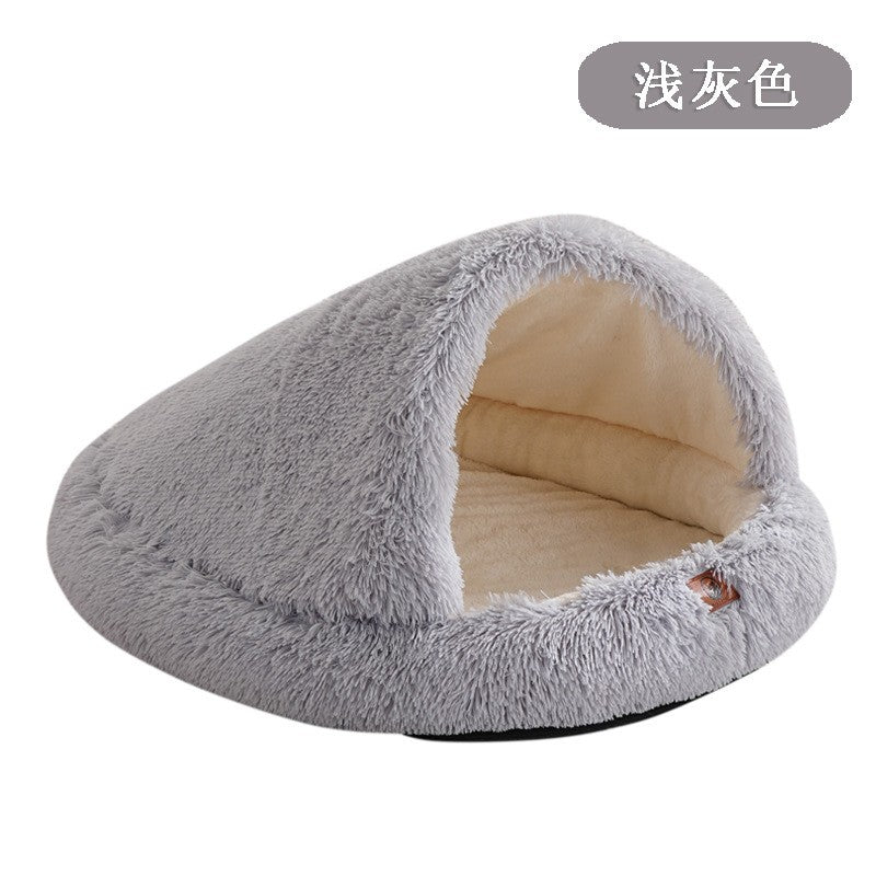 Cama Quente de Inverno para Gatos e Cães em Formato Fechado, Ninho para Gatos, Cama para Cães