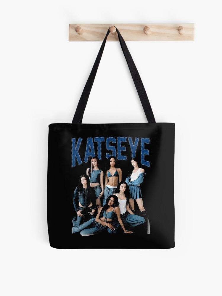 Korean Kpop Katseye Tote Bag Shopping Bag Print Original Design White Unisex Travel Canvas Casual Bag Commuting Portable Handbag