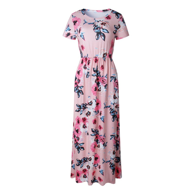 Women Summer Floral Print Maxi  2025 Loose White Boho Beach Dress Women Vintage