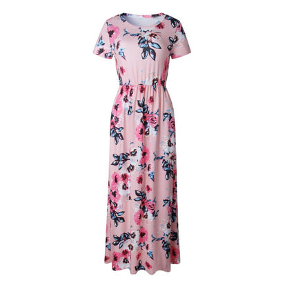 Women Summer Floral Print Maxi  2025 Loose White Boho Beach Dress Women Vintage