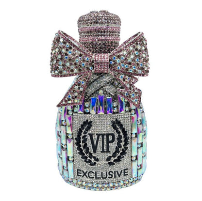 XIYUAN Women Rhinestones Clutch Purse Champagne Bottle Evening Bags Diamond Hard Metal Clutches Wedding Party Minaudiere Purses