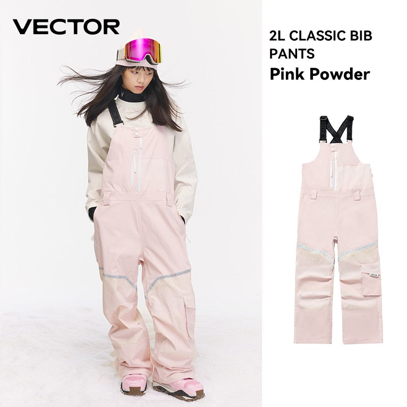 VECTOR Thick Men Women Ski Pants Straight Overalls Jumpsuit Skiing Bib Waterproof Winter Warm Windproof Outdoor Sports Snowboard