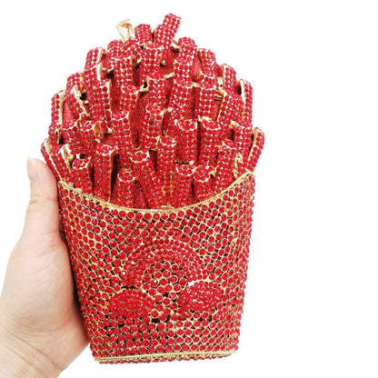 Chips Diamond Women Clutches Bags Lady Evening Clutch Bags Dinner Purse Party Handbag Crystal Evening Pink Yellow Bag SC798