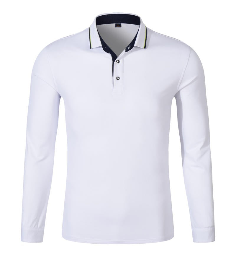 Cotton long sleeved T-shirt shirt polo shirt can print embroidered logo Spring and Autumn men's and women's work clothes