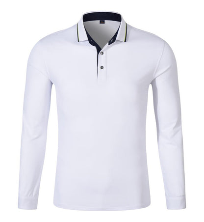 Cotton long sleeved T-shirt shirt polo shirt can print embroidered logo Spring and Autumn men's and women's work clothes