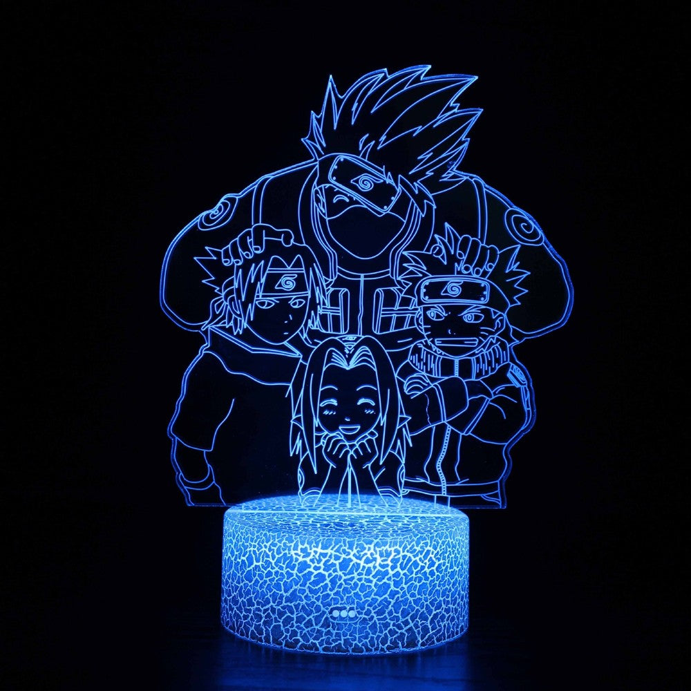Anime Naruto Uzumaki LED Night Light Toys Akatsuki Kakashi Hatake Kid Bedroom Nightlight Itachi Uchiha 3D 7/16 colors Lamp Decor