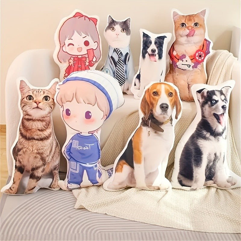 Inverno Nova Almofada de foto personalizada _ Design personalizado de animais de estimação e personagens _ Fibra de poliéster de pelúcia curta macia _ Lavável à mão