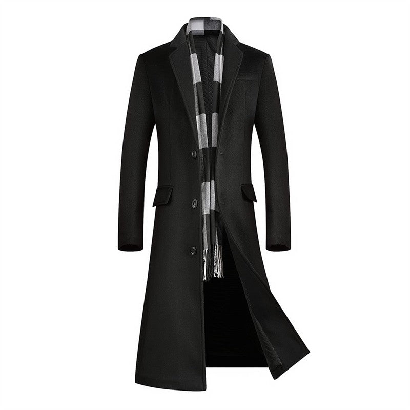 Coats for Men,Wool content 54%,A Long Jacket Below The Knee,Men's Overcoat,Men's Coat Windbreaker,Men Coats, Long Overcoat Men