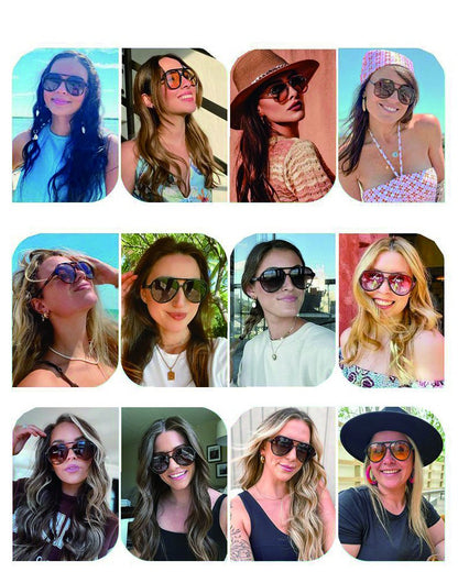 MIZHO 4125 Trendy Women Sunglasses Unisex Brand Designer Plastic Pilot Polarized UV Protector Sun Glasses Ladies