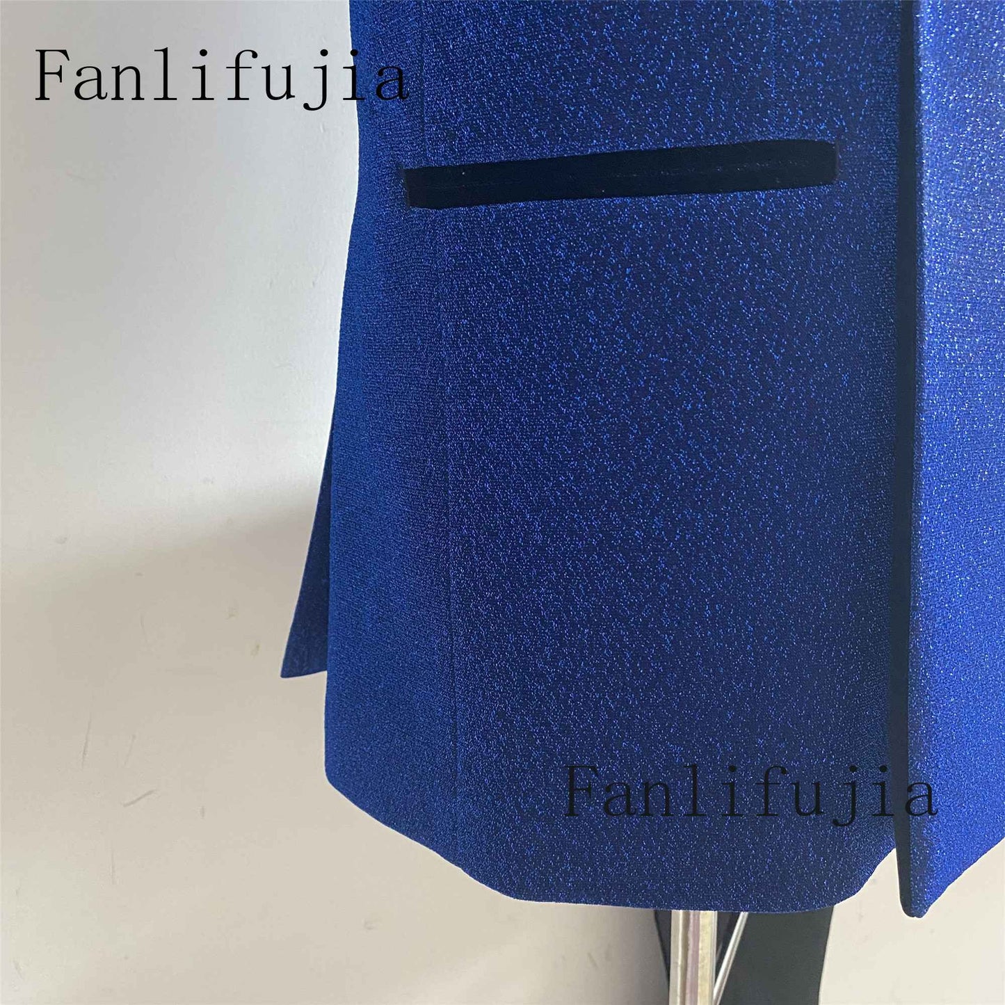 Fanlifujia Luxury Red Glitter Suits Men Groom Wedding Tuxedo Double Breasted Blazer Formal Evening Party Prom Dress 2 Pieces Set