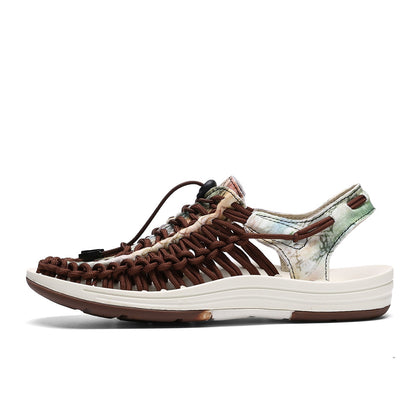 2024 New Arrival Summer Men's Shoes Breathable Beach Loafers Hand Woven Roman Sandals High Quality Men's Comfortable Flats