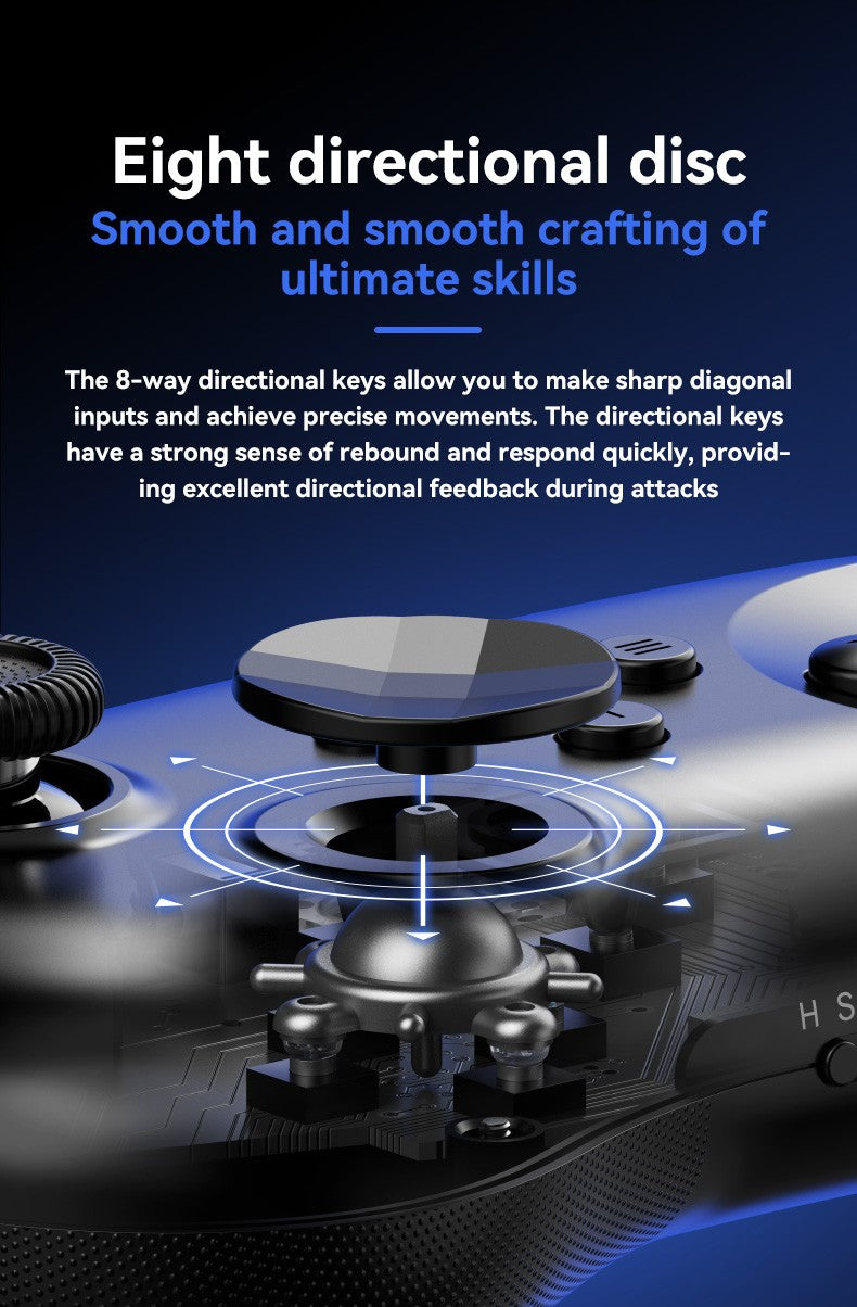 Y04 Game Controller 6-key Fighting Game Controller with Adjustable Height Hall Joystick Supporting PC/IOS/Switch/Android