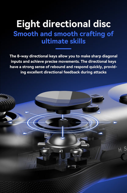 Y04 Game Controller 6-key Fighting Game Controller with Adjustable Height Hall Joystick Supporting PC/IOS/Switch/Android