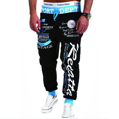 Men Streetwear Sweatpants Y2K Graffti Hip Hop Drawstring Waist Relaxed Fit Jogger Pants with Pockets Loose Drop Crotch Trousers