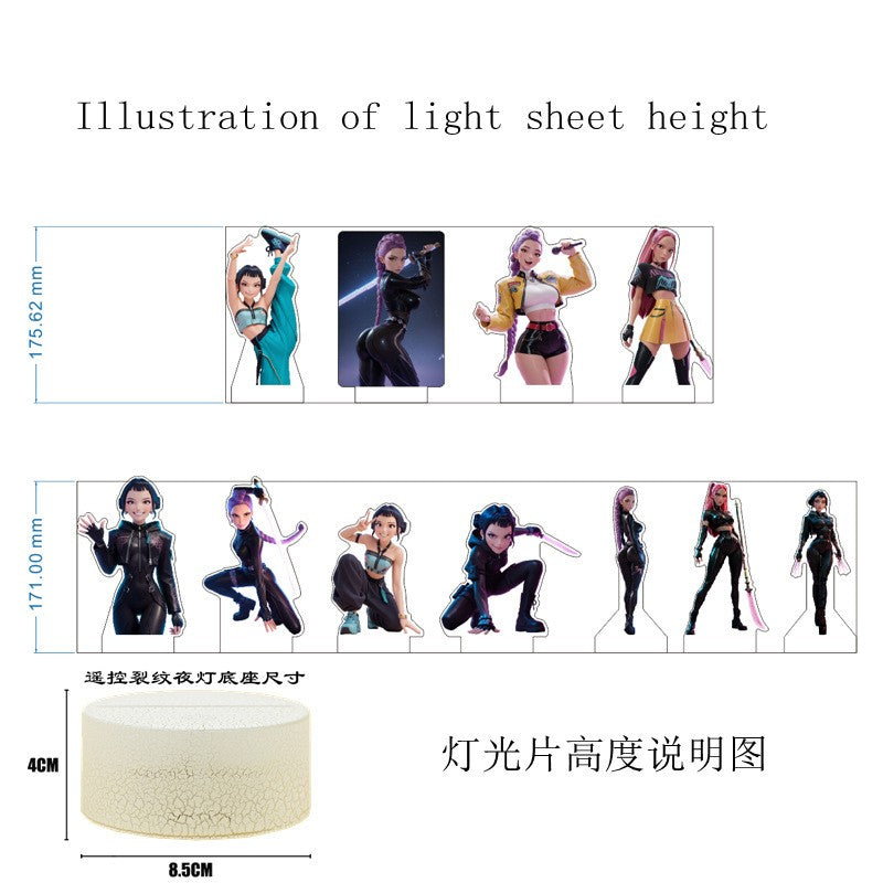 KPop K-POP Demon Hunters Kawaii Zoe Mira Rumi Saja Boys Superstar Monochrome Light Remote Control 16 Color Light Night Light