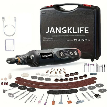 Mini Kit de Ferramentas Rotativas sem Fio, Caneta de Polimento Elétrica com 5 Velocidades e Múltiplos Acessórios Multifuncionais, Ferramenta Elétrica Recarregável USB