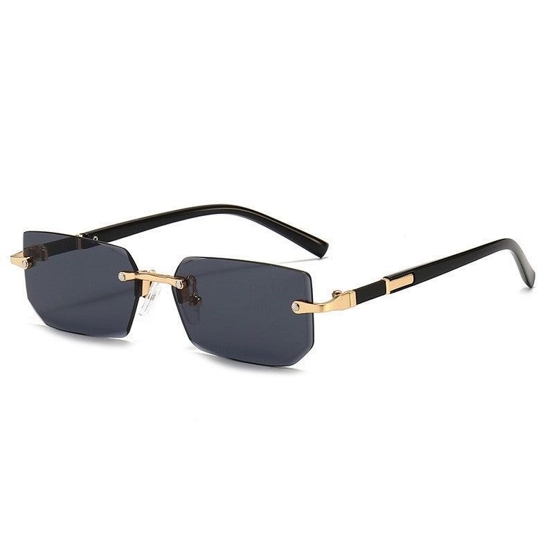 Óculos de Sol Retangulares sem Aro Modernos Populares Femininos Masculinos Óculos de Sol Pequenos Quadrados Para Mulheres Homens Viagem de Verão Oculos