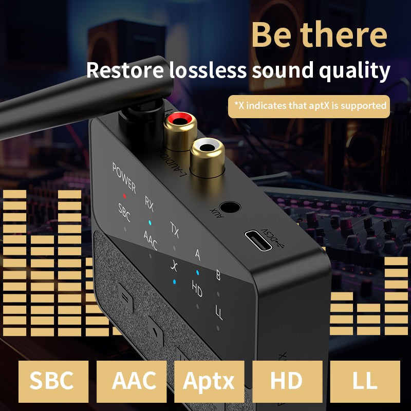 Adaptador de áudio Bluetooth 5.3 AptX/HD/LL Receptor Transmissor RCA AUX Qualcomm QCC3040 Adaptador HIFI Estéreo Sem Fio Som Sem Perdas