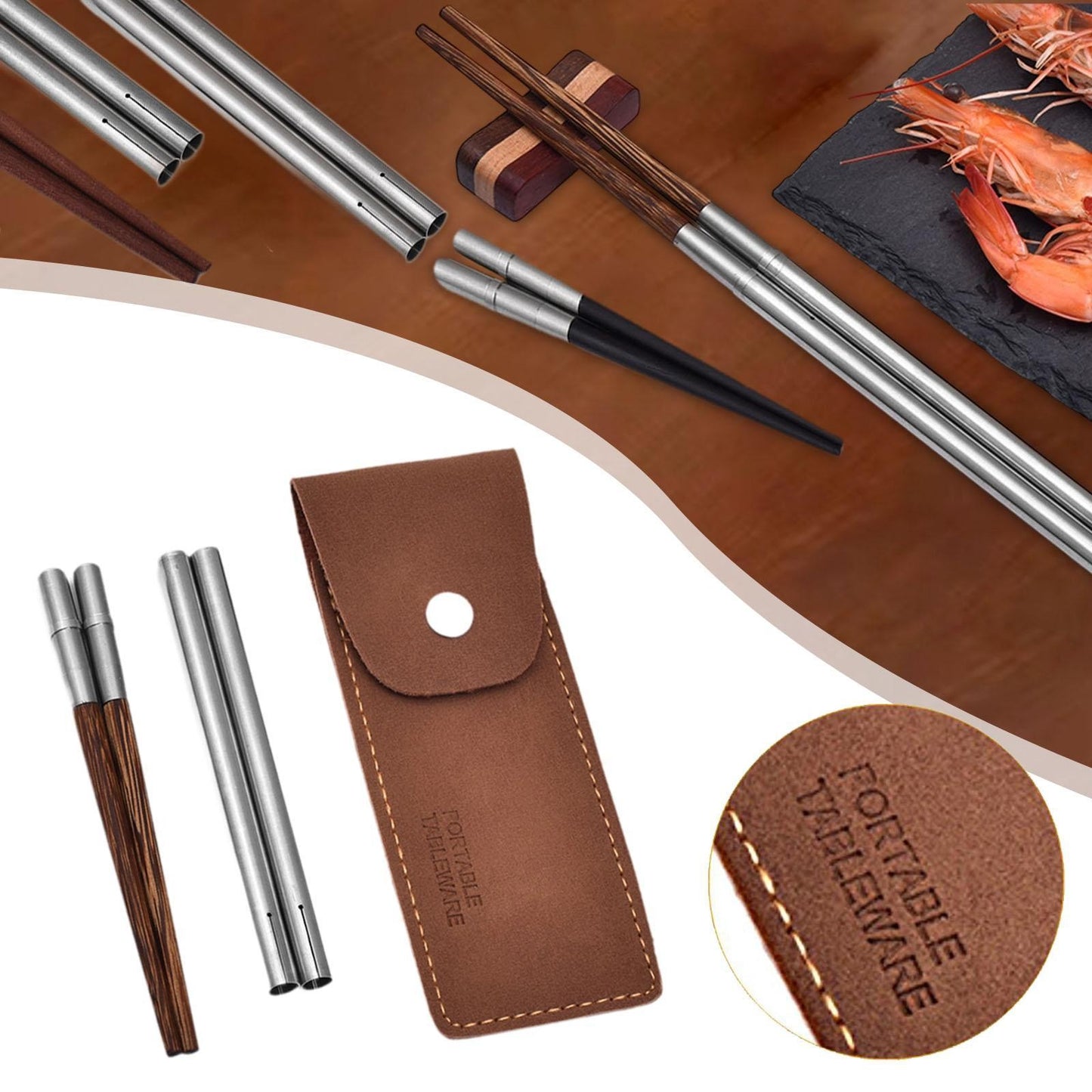 Hashis de Madeira Portáteis, Leves e Versáteis com Bolsa de Armazenamento para Uso Externo