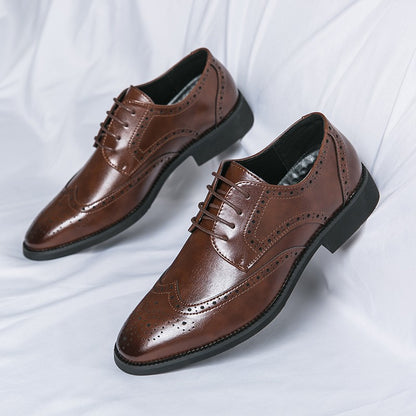 Men's Full-grain Genuine Leather Formal Dress Shoes Soft Comfortable Business Casual Footwear Classic Men's Footwear