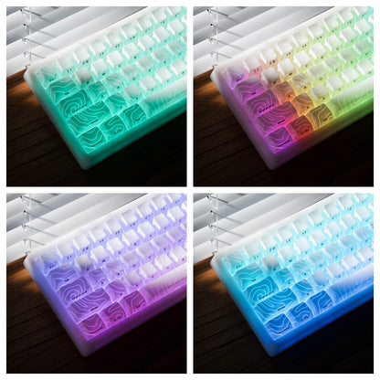 Teclado Mecânico XVX M67 JadeStone com Teclas IMD-Tech Hot Swappable Design Gasket Teclado com Retroiluminação RGB Personalizada Tri-Modo