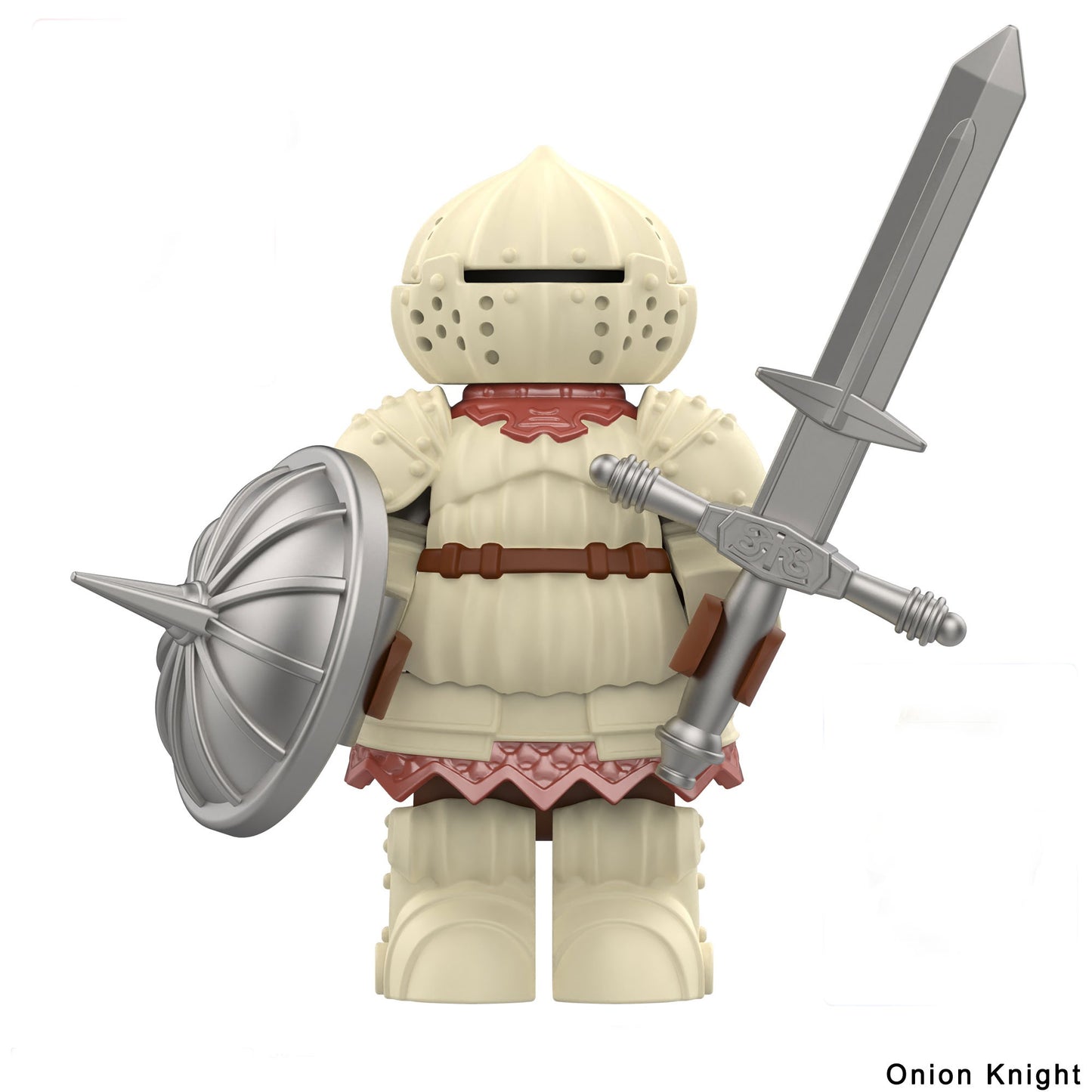 Miniatura de Cavaleiro da Cebola Medieval com Armadura Detalhada de Cavaleiro Negro e Blocos de Montar de Escudo Intercambiável